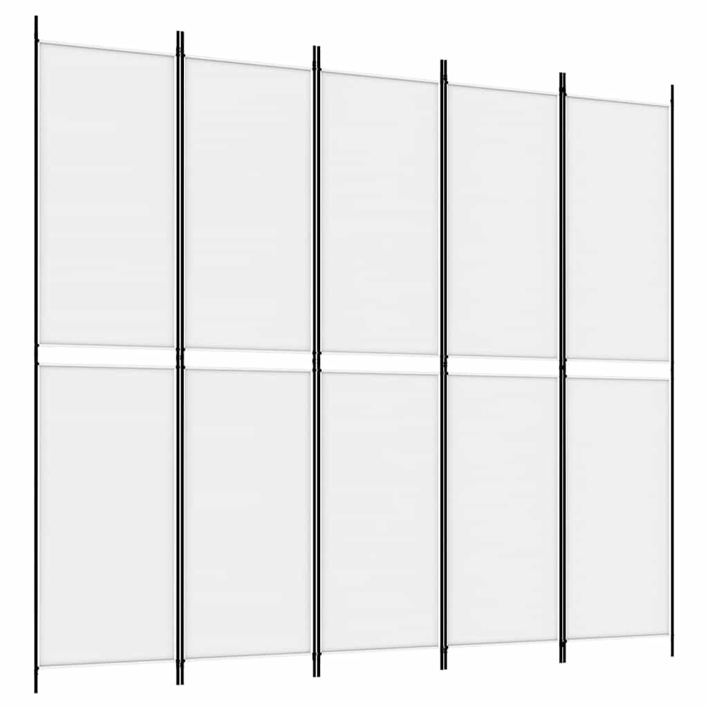 Vidaxl kamerscherm met 5 panelen 250x220 cm stof wit