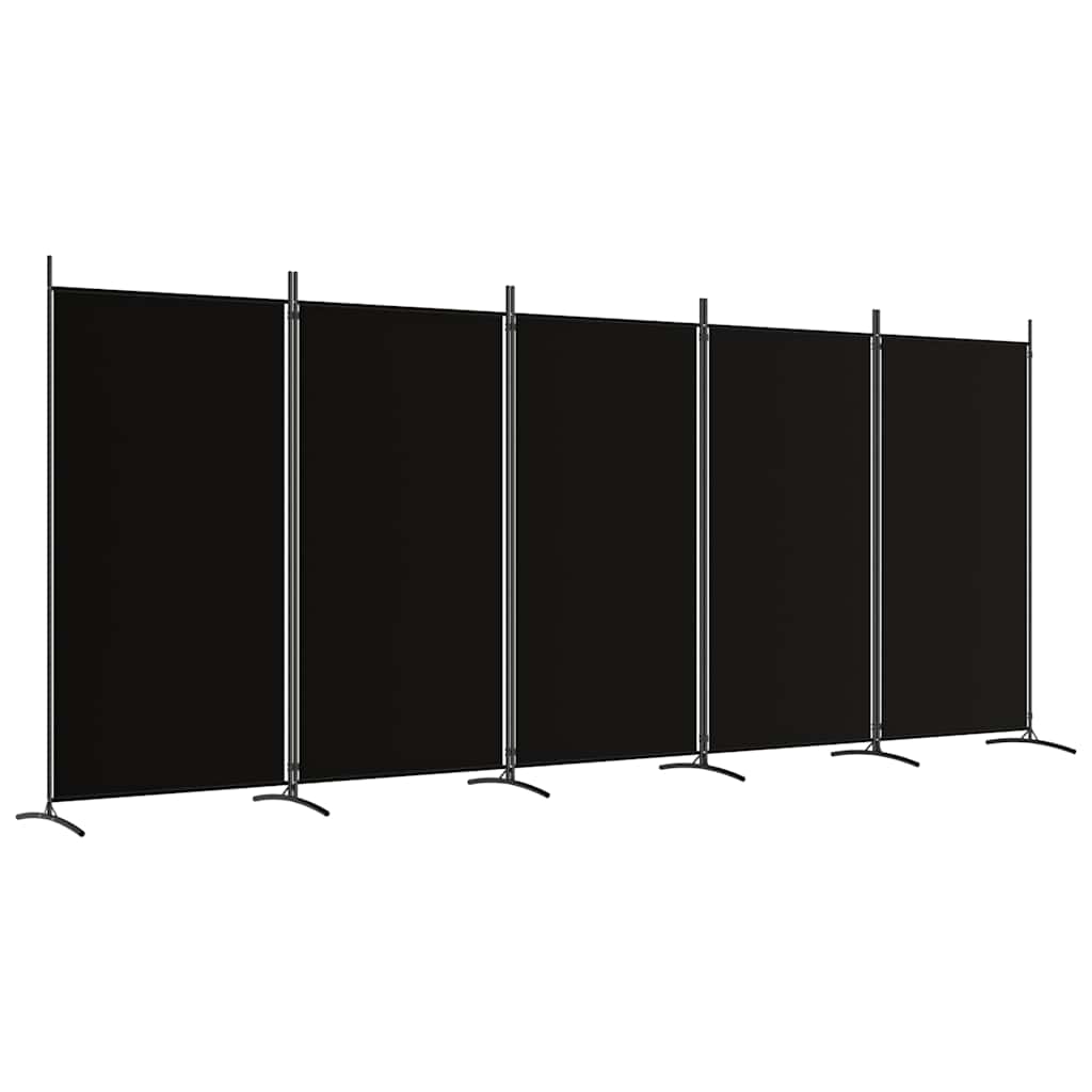 Vidaxl kamerscherm met 5 panelen 433x180 cm stof zwart