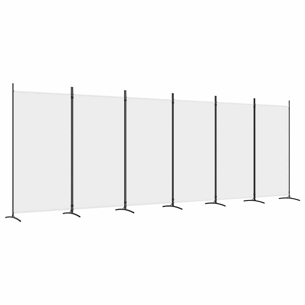 Vidaxl kamerscherm met 6 panelen 520x180 cm stof wit