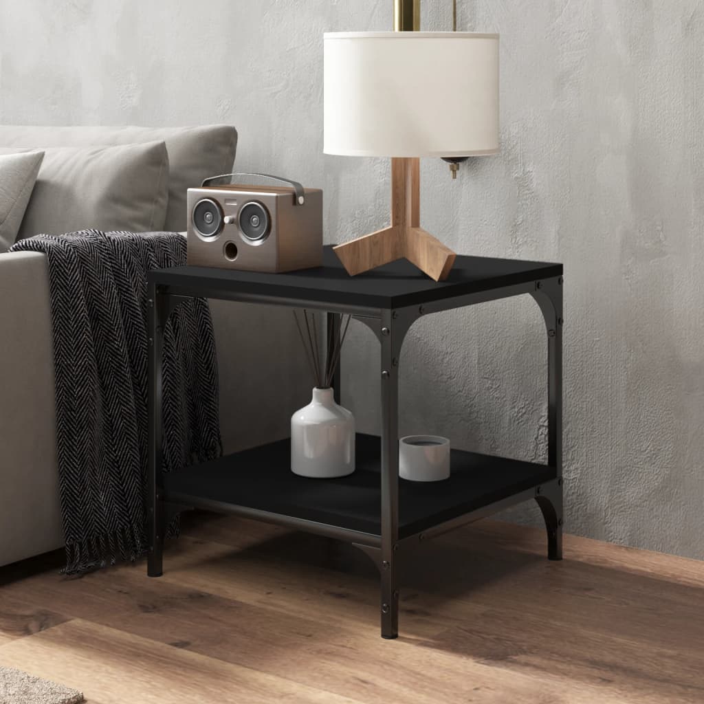 Vidaxl bijzettafel 40x40x40 cm bewerkt hout zwart