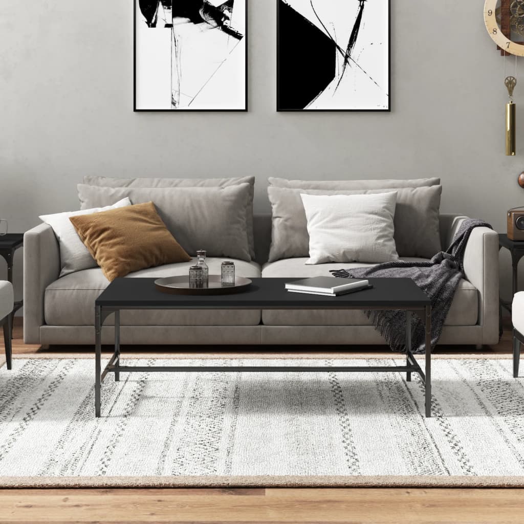 Vidaxl salontafel 100x50x35 cm bewerkt hout zwart
