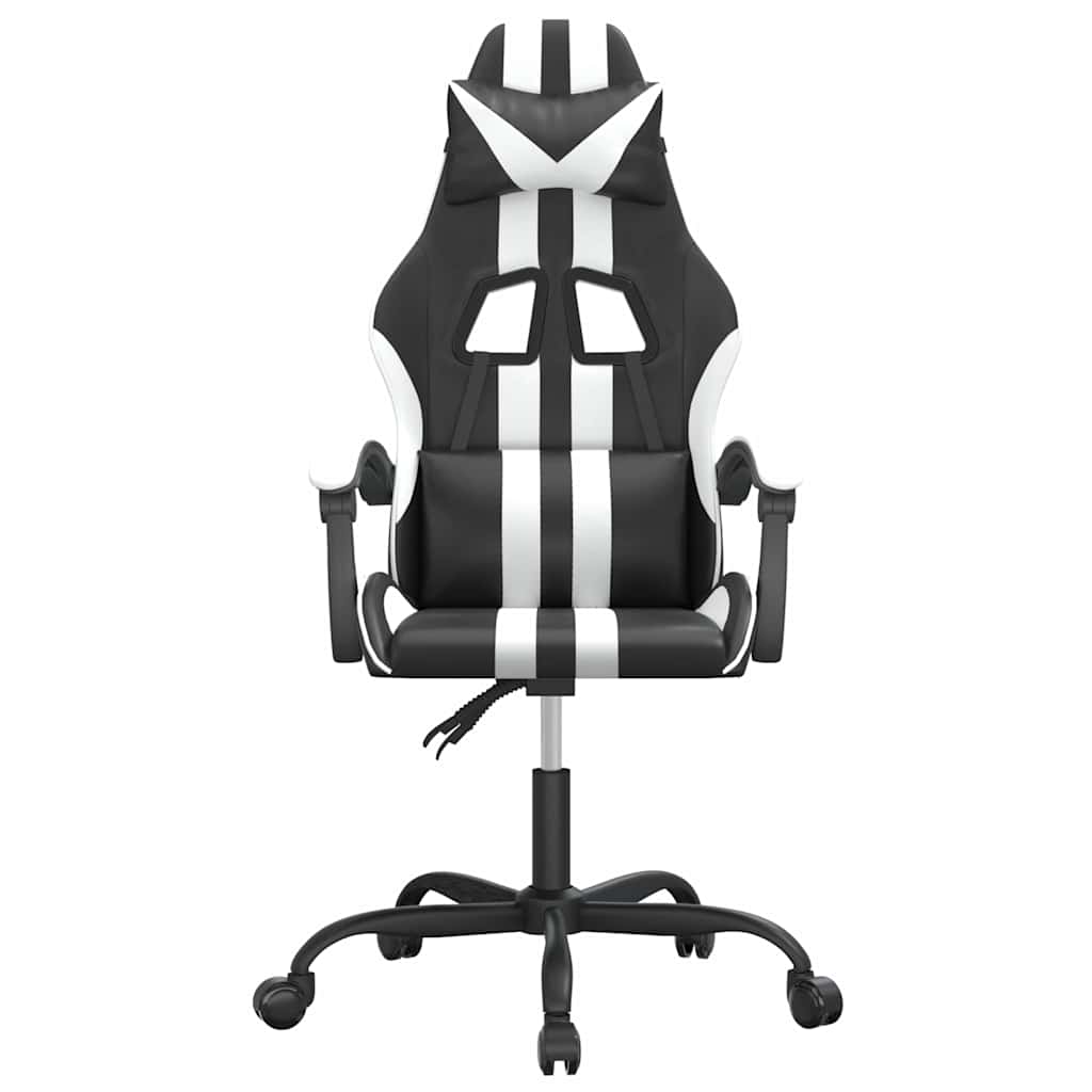 Vidaxl gamestoel draaibaar kunstleer zwart en wit