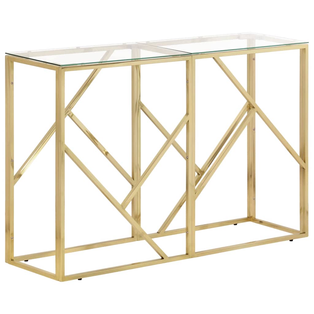 Vidaxl wandtafel roestvrijstaal en gehard glas goudkleurig