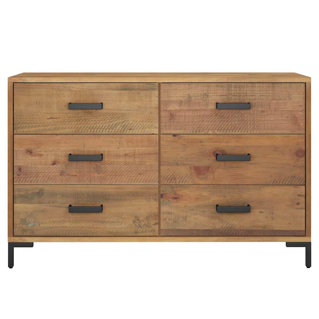 Vidaxl dressoir 110x35x70 cm massief grenenhout bruin