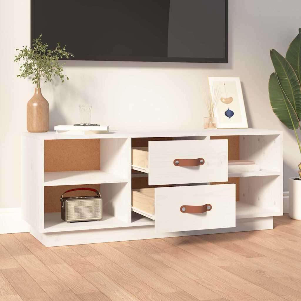 Vidaxl tv-meubel 100x34x40 cm massief grenenhout wit
