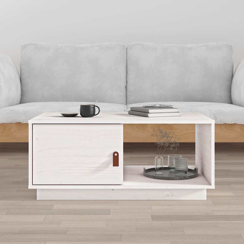 Vidaxl salontafel 80x50x35,5 cm massief grenenhout wit