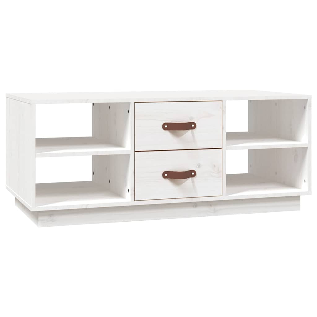 Vidaxl salontafel 100x50x41 cm massief grenenhout wit
