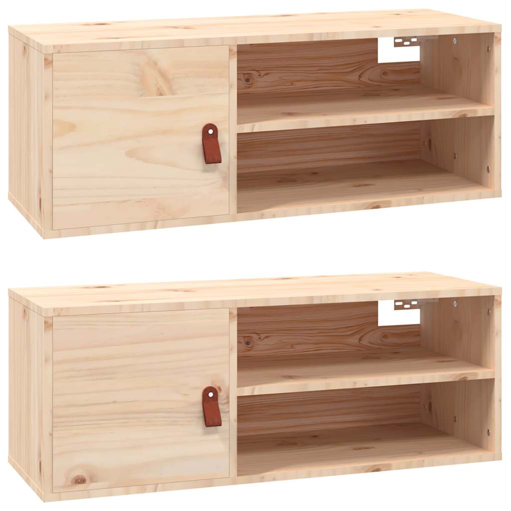 Vidaxl wandkasten 2 st 80x30x30 cm massief grenenhout