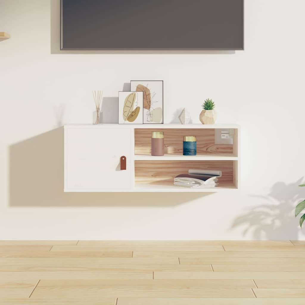 Vidaxl wandkast 80x30x30 cm massief grenenhout wit