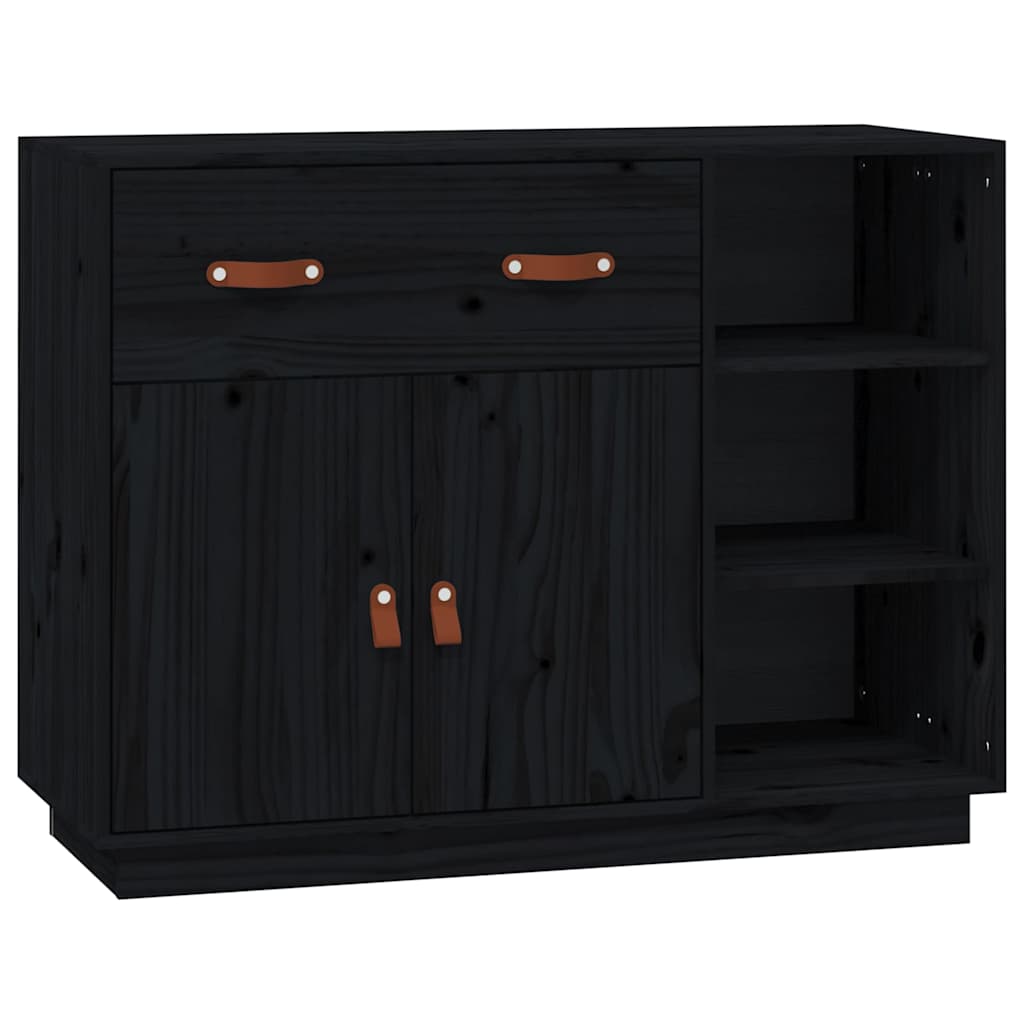 Vidaxl dressoir 98,5x40x75 cm massief grenenhout zwart