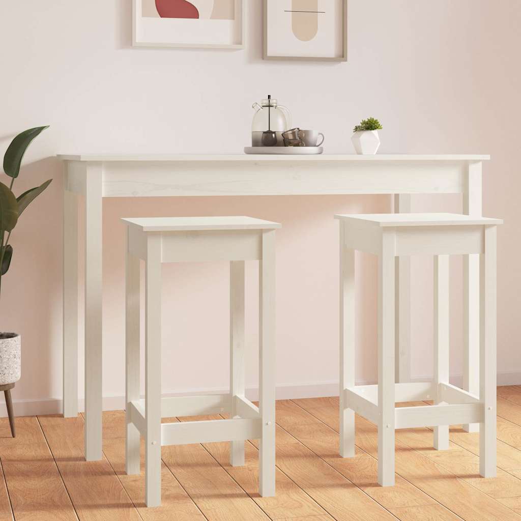 Vidaxl barstoelen 2 st 40x40x78 cm massief grenenhout wit
