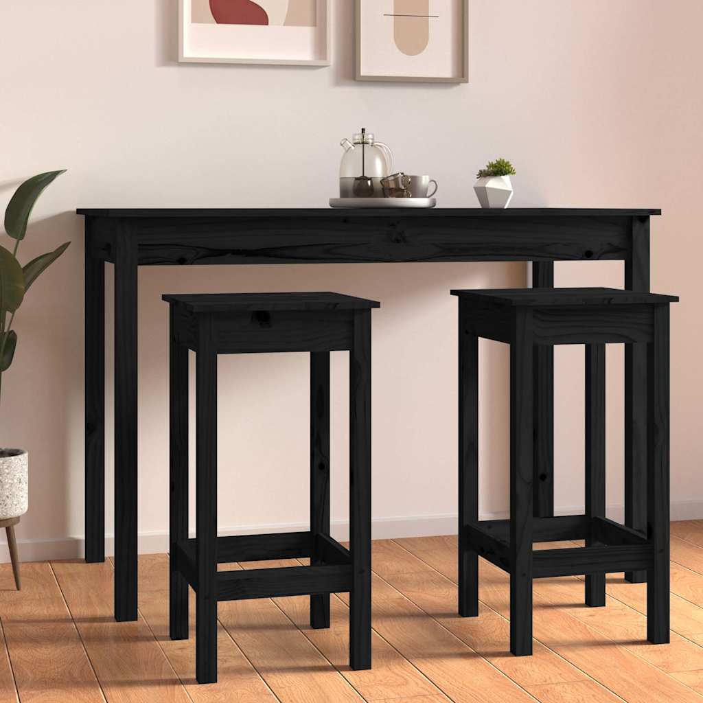 Vidaxl barstoelen 2 st 40x40x78 cm massief grenenhout zwart