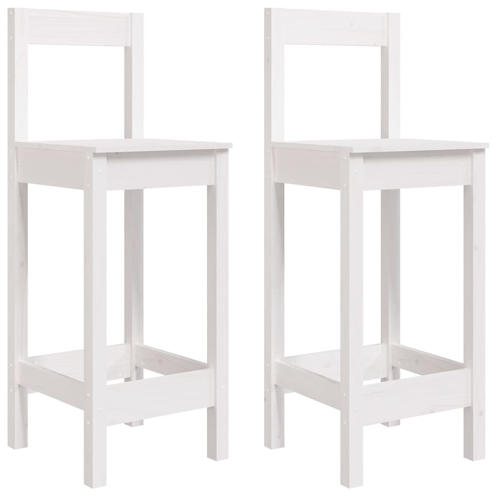 Vidaxl barstoelen 2 st 40x41,5x112 cm massief grenenhout wit