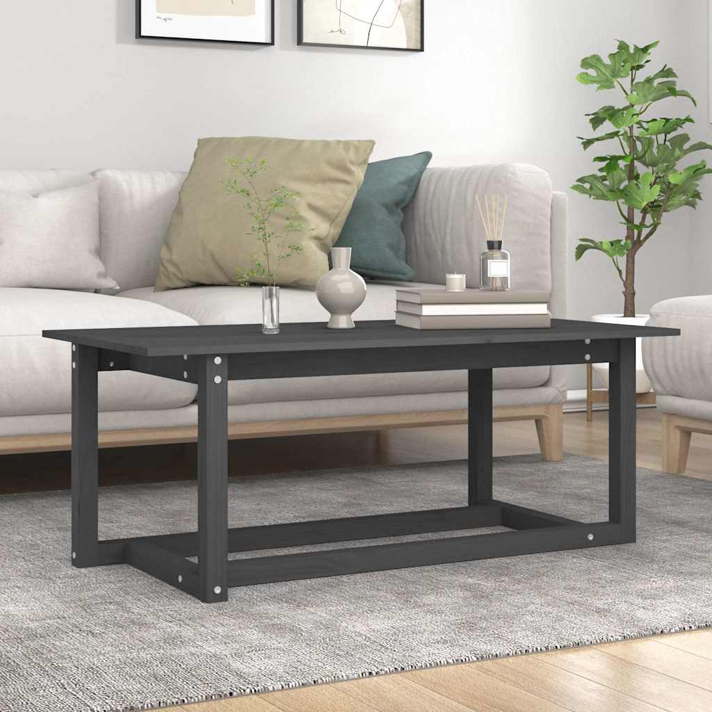 Vidaxl salontafel 110x55x45 cm massief grenenhout grijs