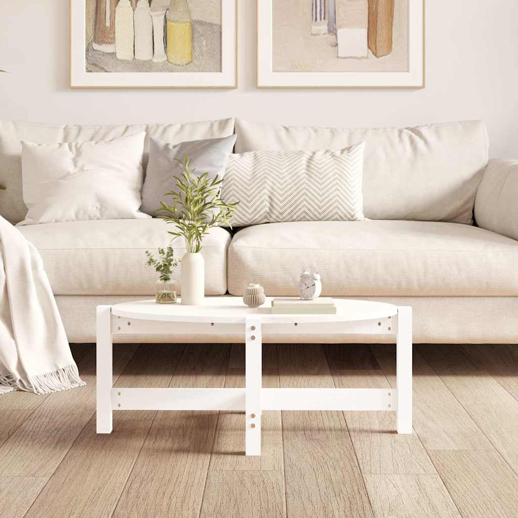 Vidaxl salontafel 87x48x35 cm massief grenenhout wit