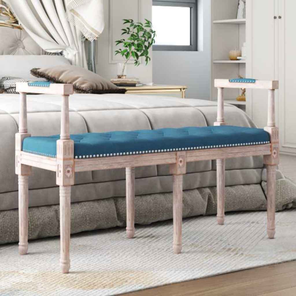 Vidaxl bankje 110x40x70 cm fluweel blauw