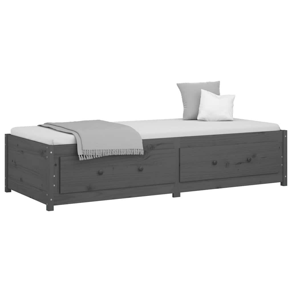 Vidaxl slaapbank 90x200 cm massief grenenhout grijs