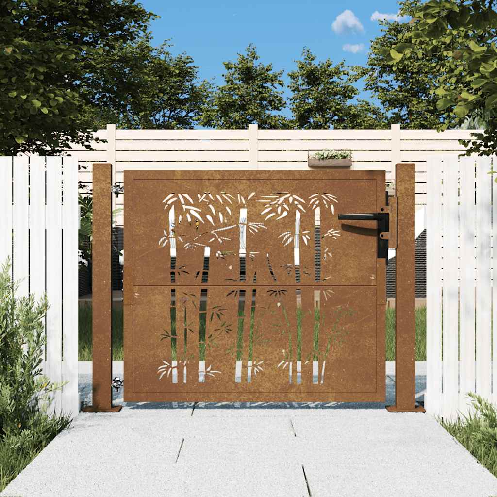 Vidaxl poort vierkant 100x100 cm cortenstaal