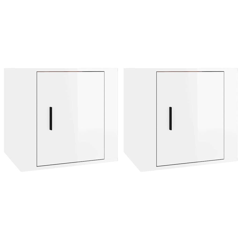 Vidaxl nachtkastjes 2 st 50x39x47 cm hoogglans wit