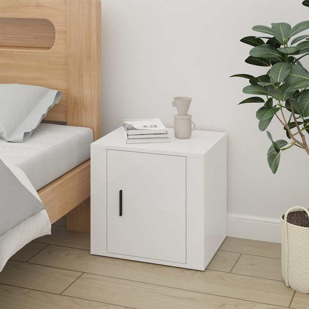 Vidaxl nachtkastjes 2 st 50x39x47 cm hoogglans wit