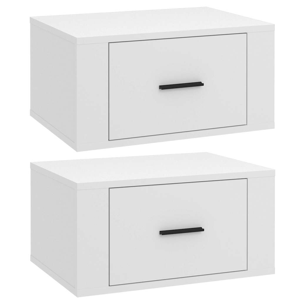 Vidaxl nachtkastjes 2 st wandgemonteerd 50x36x25 cm wit