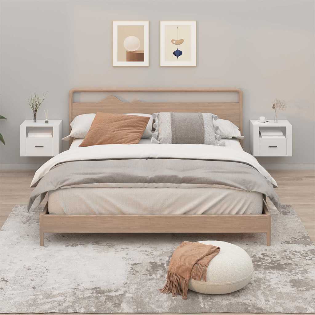 Vidaxl nachtkastjes 2 st wandgemonteerd 50x36x40 cm wit