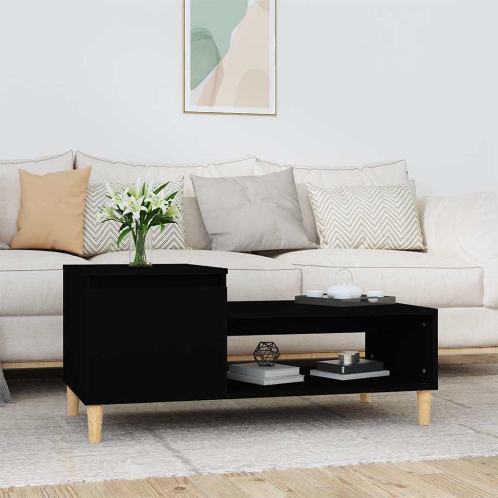 Vidaxl salontafel 100x50x45 cm bewerkt hout zwart
