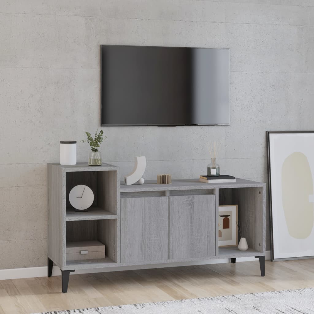 Vidaxl tv-meubel 100x35x55 cm bewerkt hout grijs sonoma eikenkleurig
