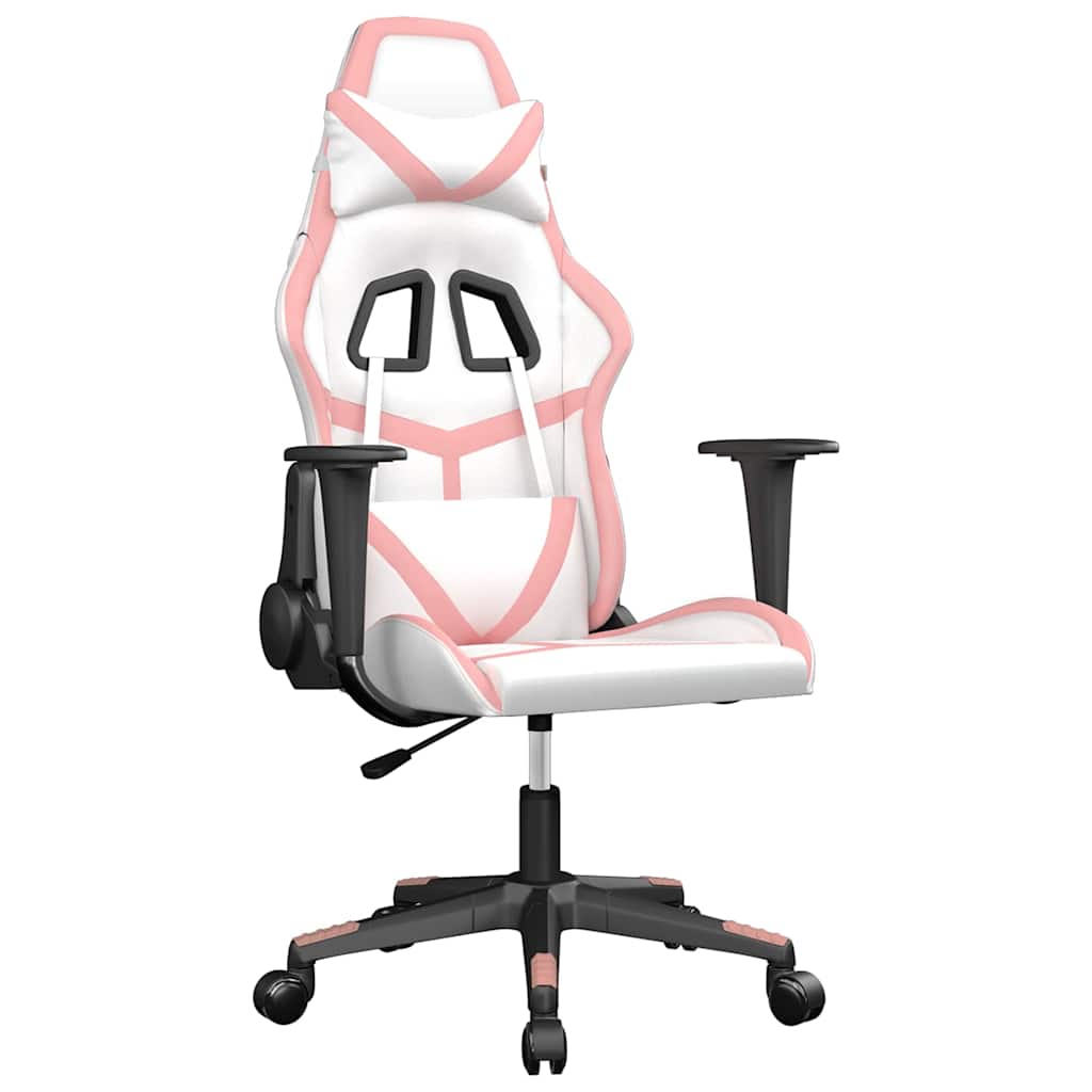 Vidaxl gamestoel kunstleer wit en roze