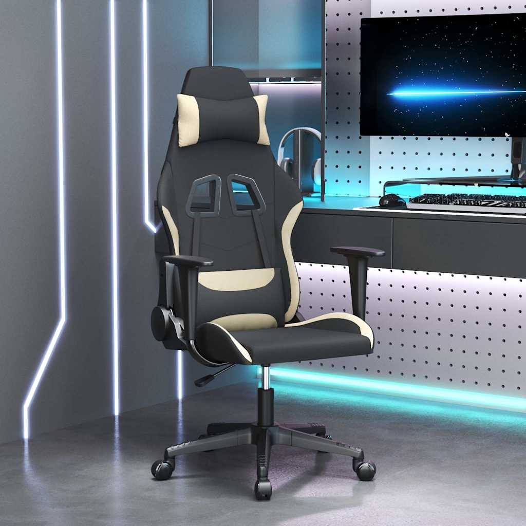 Vidaxl gamestoel stof zwart en crème