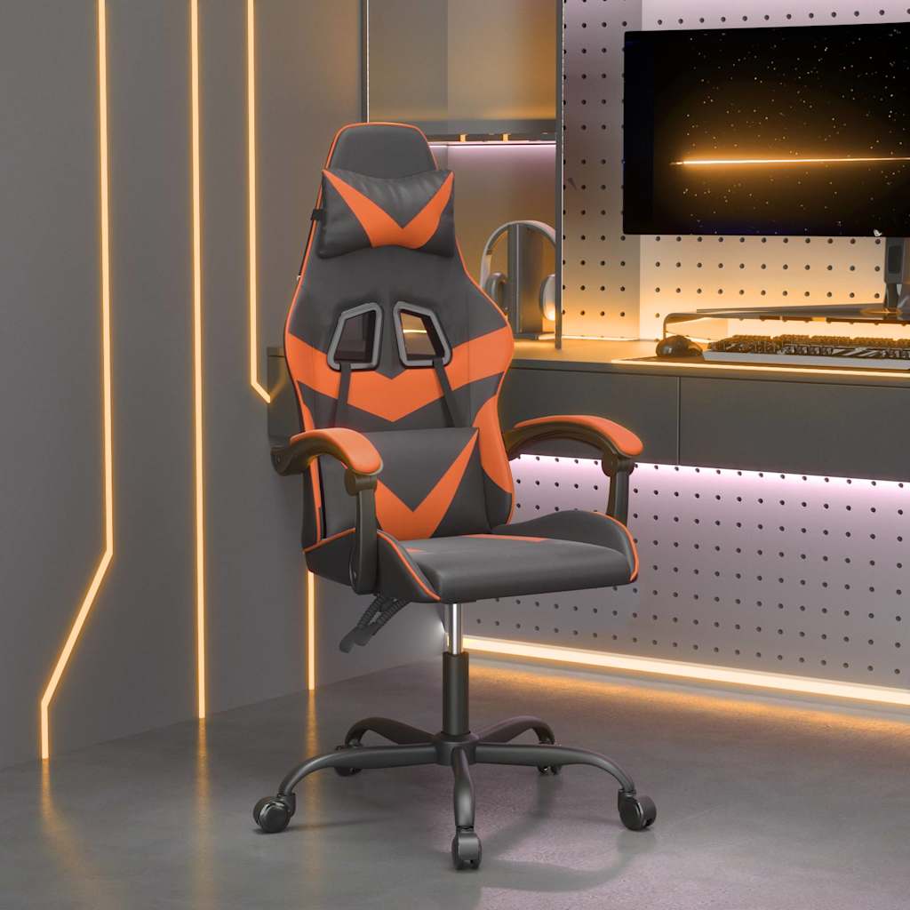 Vidaxl gamestoel kunstleer zwart en oranje