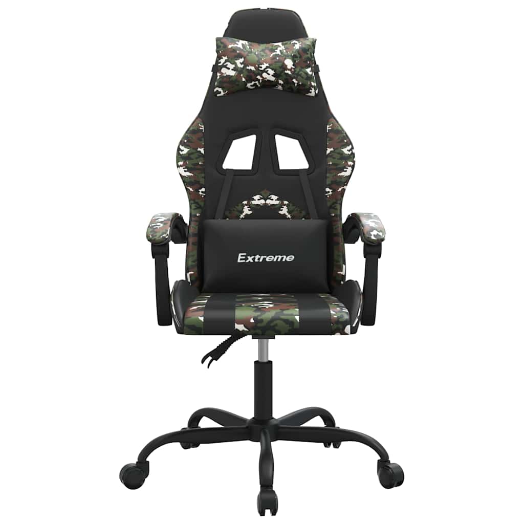 Vidaxl gamestoel kunstleer zwart en camouflage