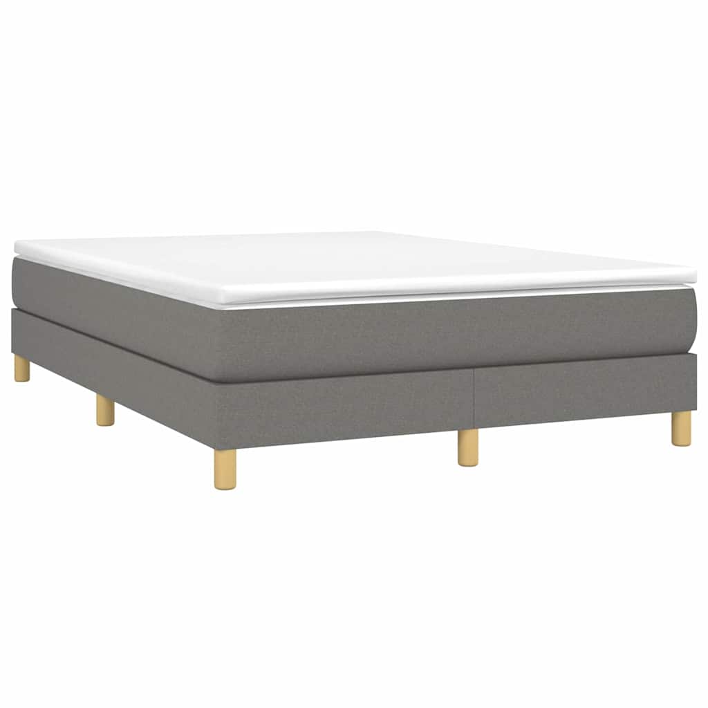 Vidaxl boxspring bed stof donkergrijs 140x190 cm