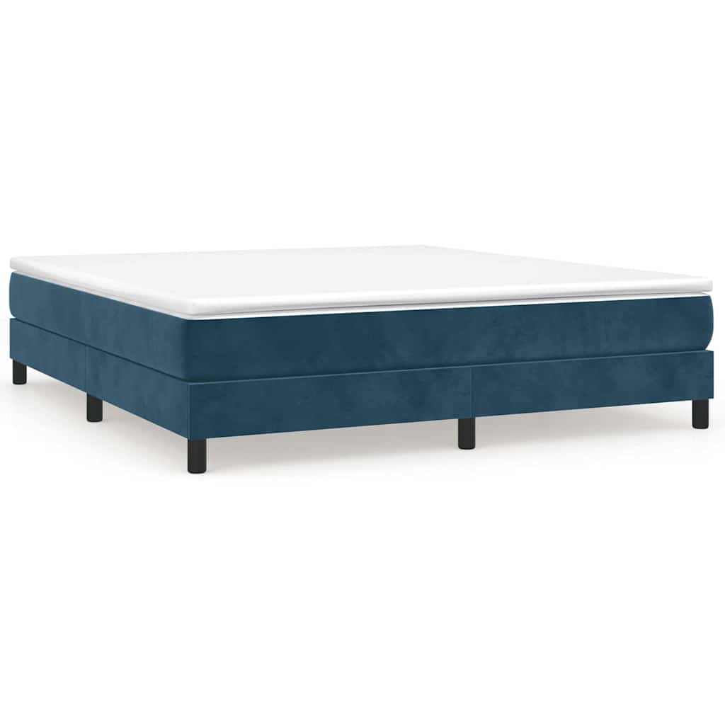 Vidaxl boxspring bed 160x200 cm fluweel donkerblauw