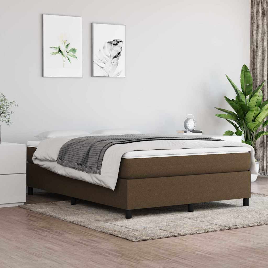 Vidaxl boxspring bed stof donkerbruin 140x190 cm