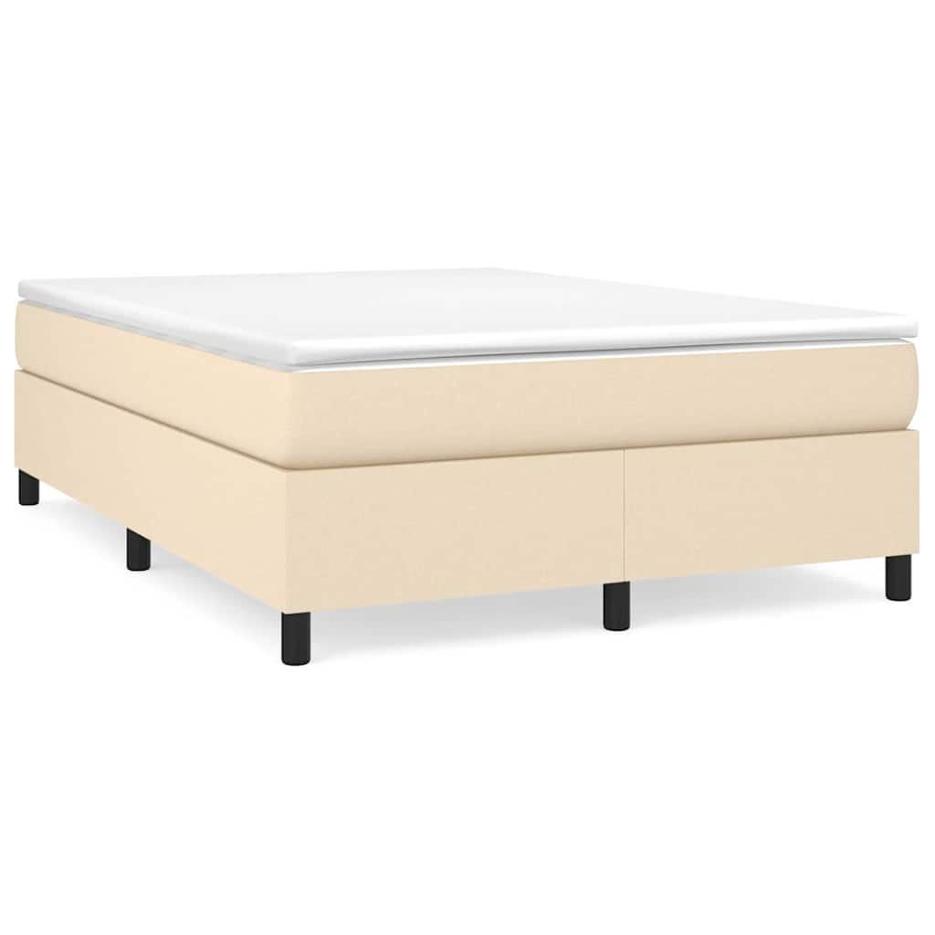 Vidaxl boxspring bed stof crèmekleurig 140x190 cm