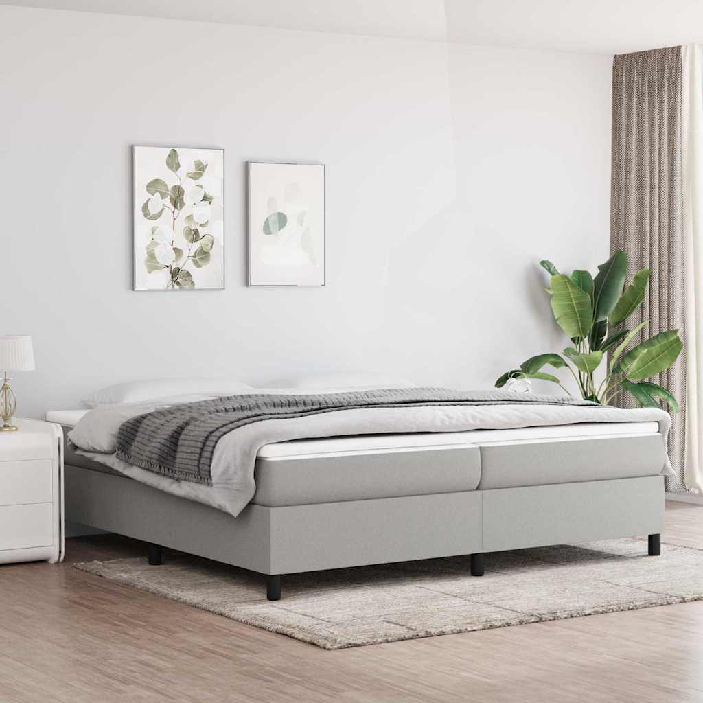 Vidaxl boxspring bed stof lichtgrijs 200x200 cm