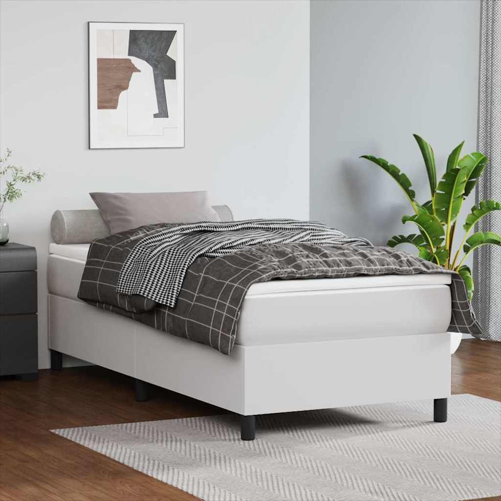 Vidaxl boxspring bed kunstleer wit 90x200 cm
