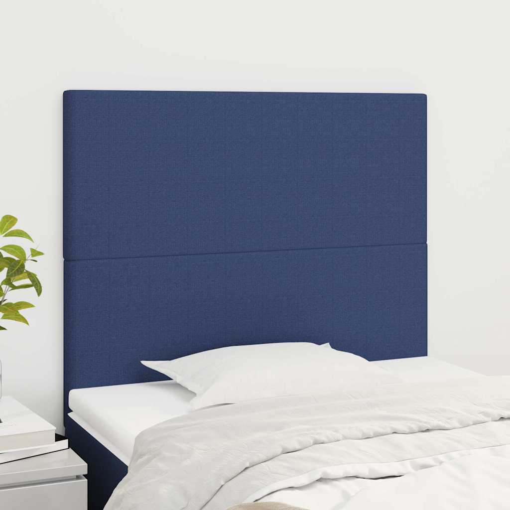 Vidaxl hoofdbord blauw 80x5x118 128 cm stof