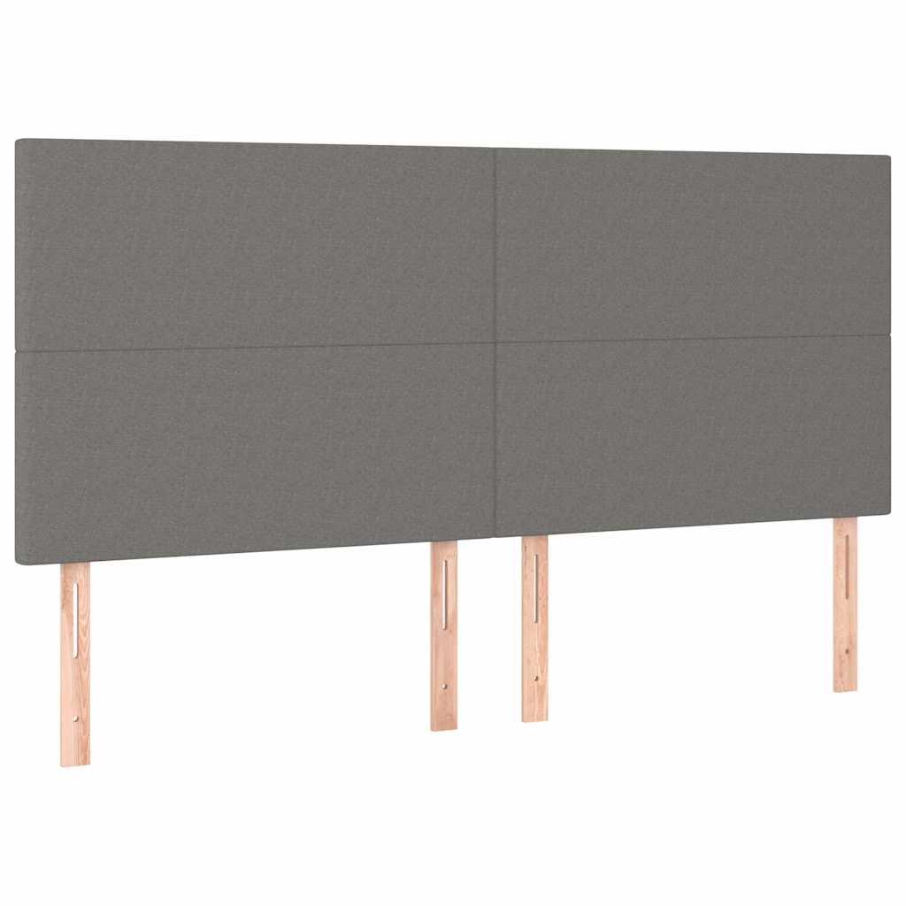 Vidaxl hoofdbord donkergrijs 160x5x118 128 cm stof