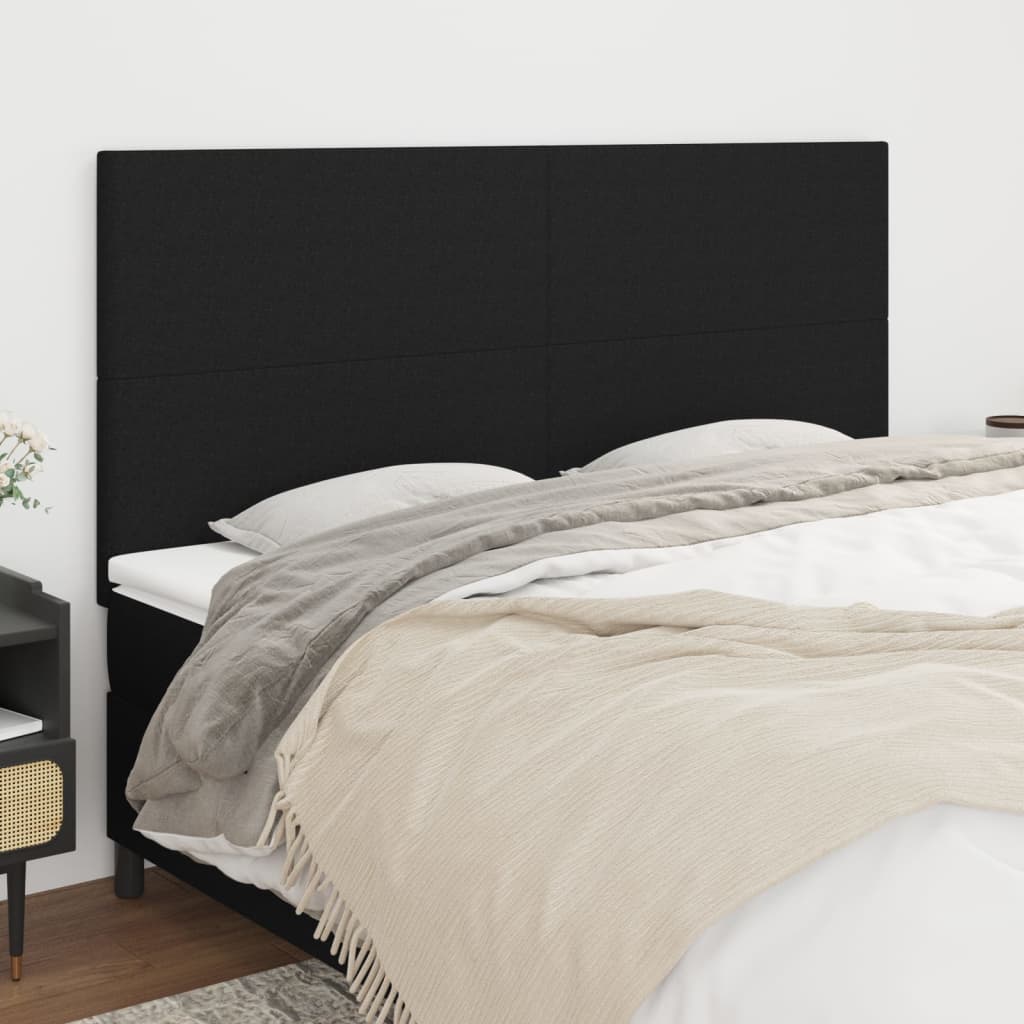 Vidaxl hoofdbord zwart 200x5x118 128 cm stof