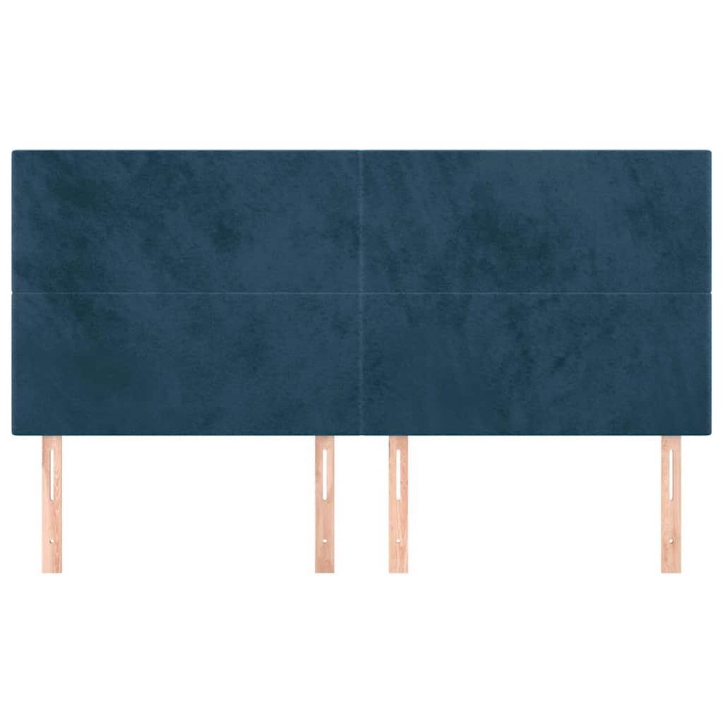 Vidaxl hoofdbord donkerblauw 200x5x118 128 cm fluweel