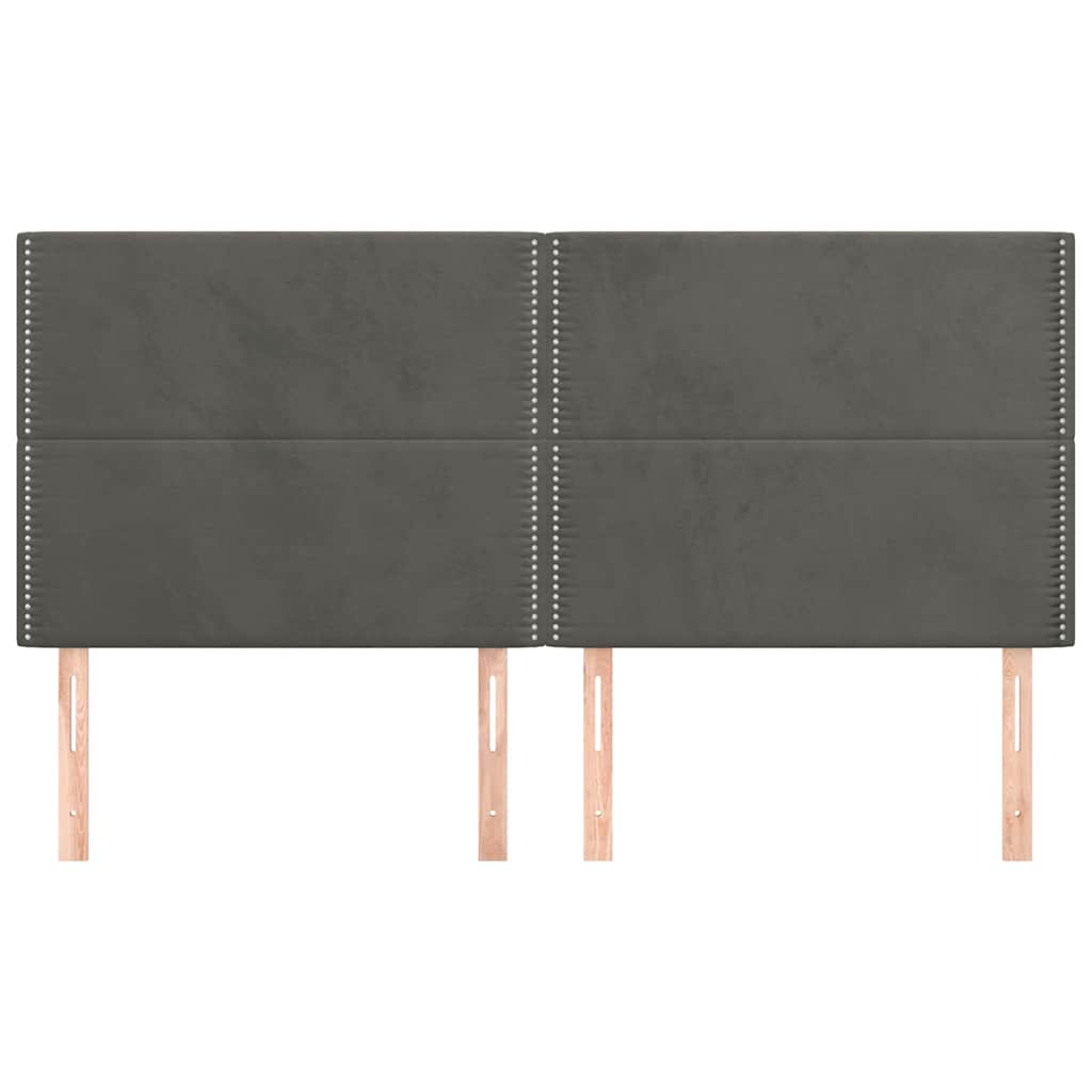 Vidaxl hoofdbord donkergrijs 160x5x118 128 cm fluweel