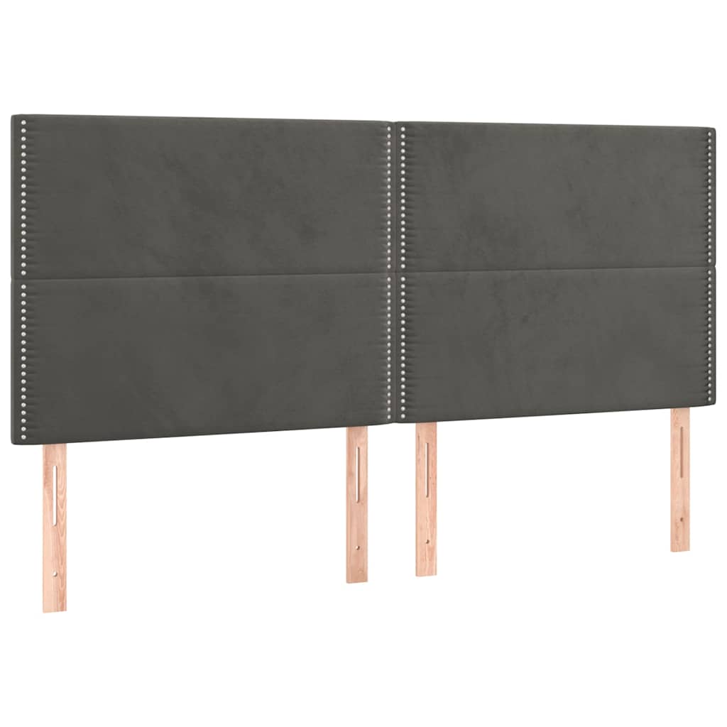 Vidaxl hoofdbord donkergrijs 200x5x118 128 cm fluweel