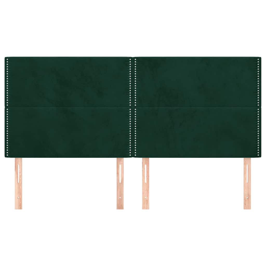 Vidaxl hoofdbord donkergroen 200x5x118 128 cm fluweel