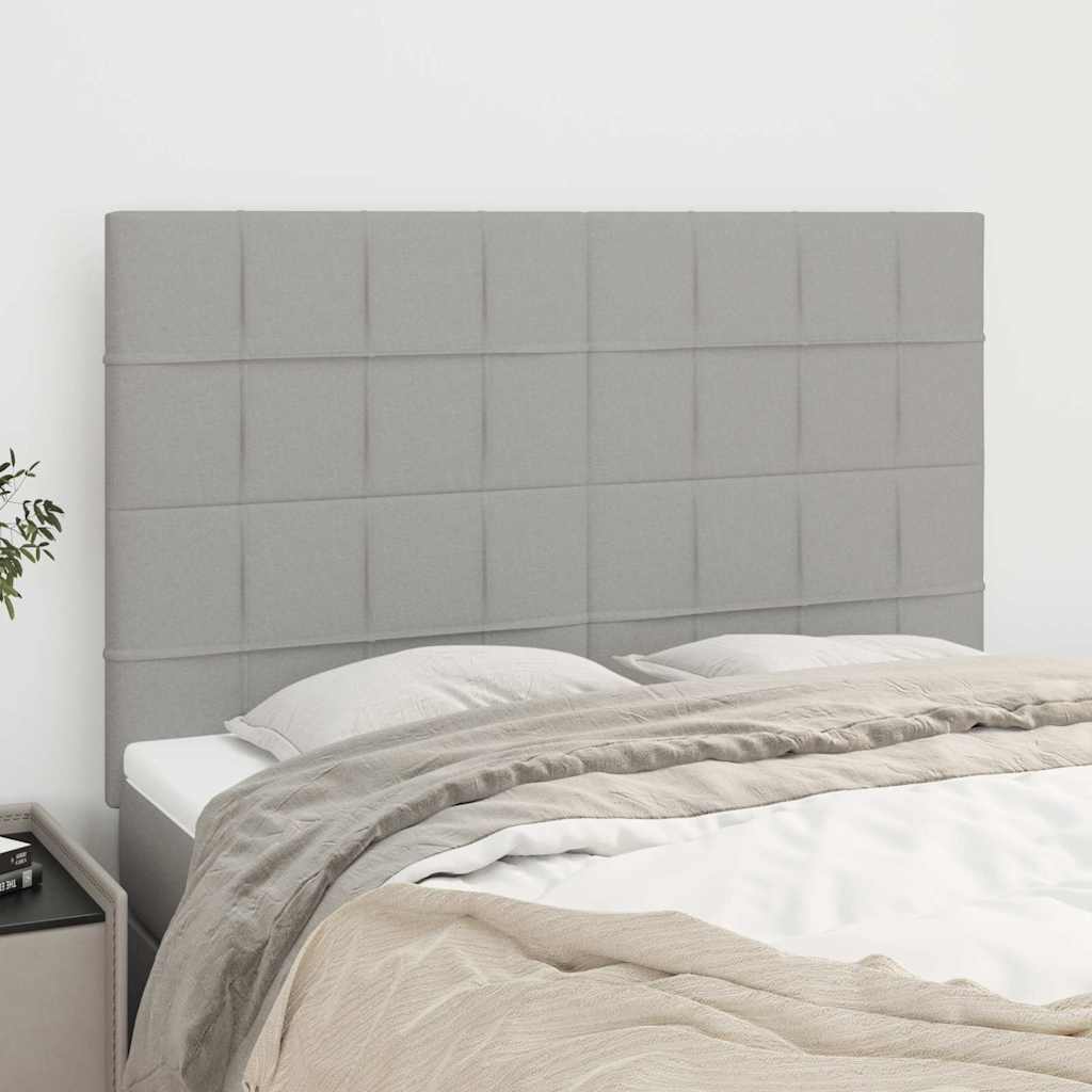 Vidaxl hoofdbord lichtgrijs 144x5x118 128 cm stof