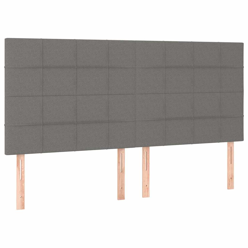 Vidaxl hoofdbord donkergrijs 160x5x118 128 cm stof