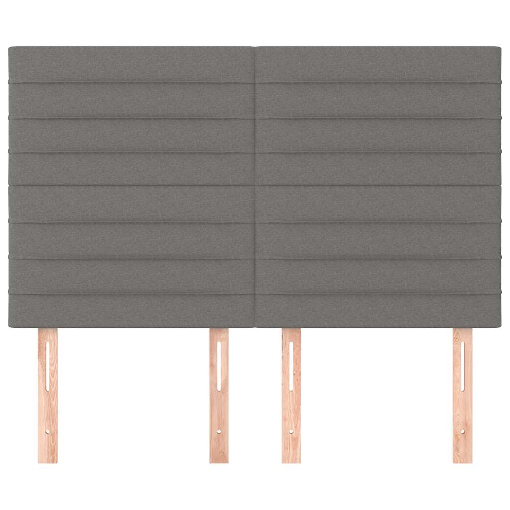 Vidaxl hoofdbord donkergrijs 144x5x118 128 cm stof