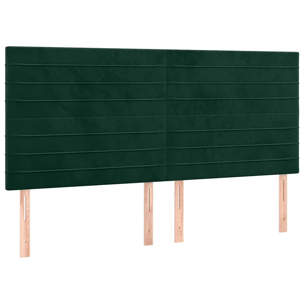 Vidaxl hoofdbord donkergroen 200x5x118 128 cm fluweel