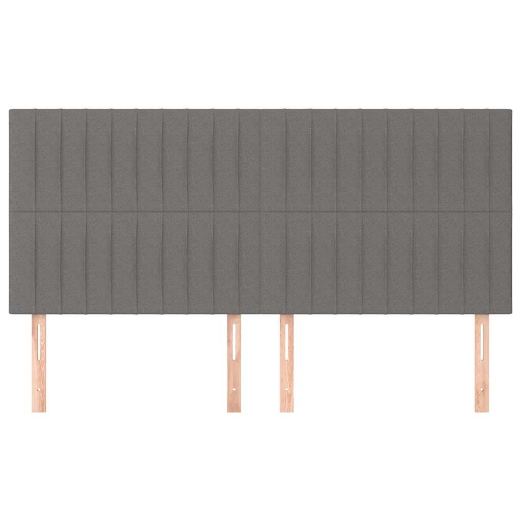 Vidaxl hoofdbord donkergrijs 200x5x118 128 cm stof